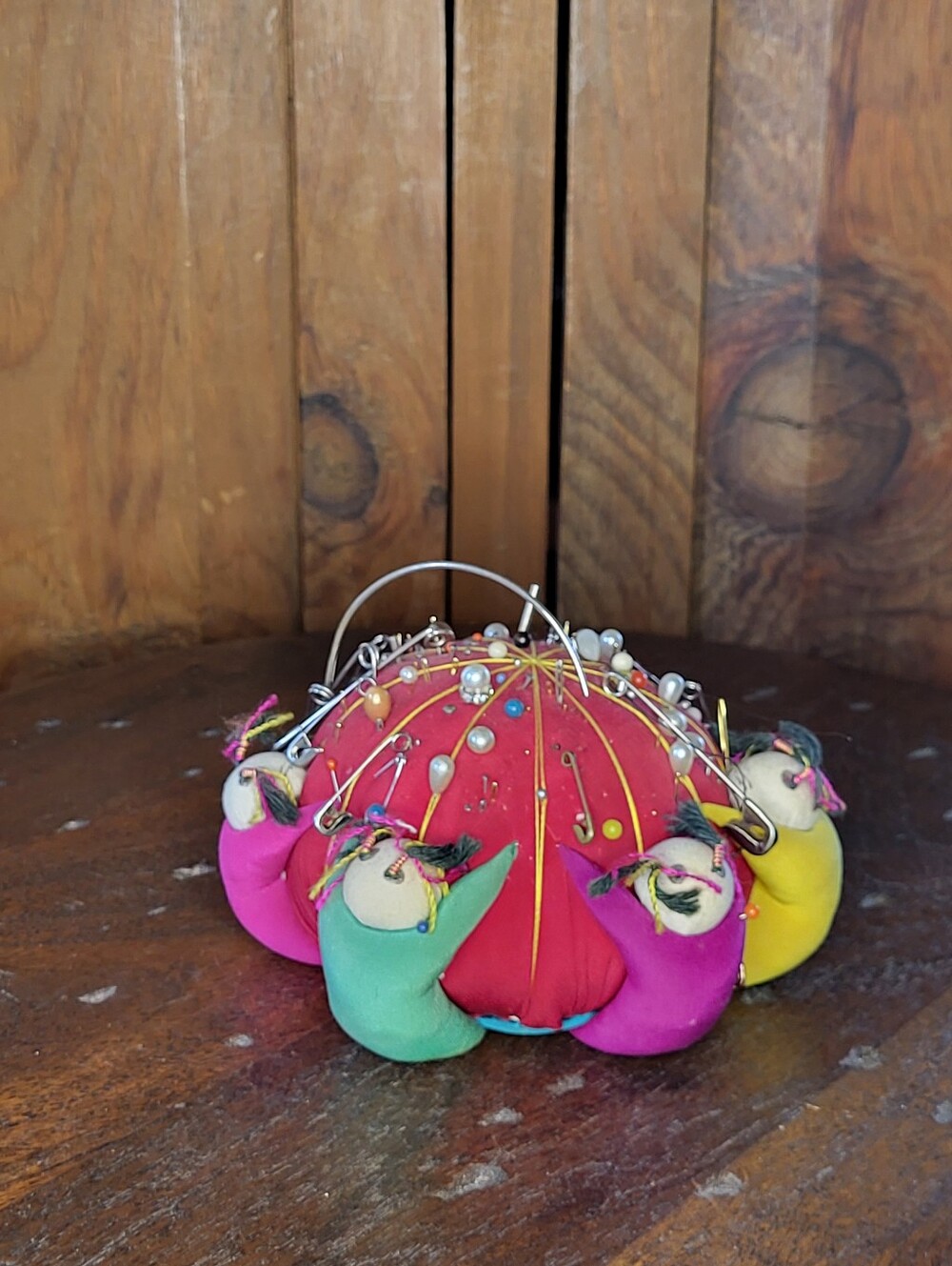 Colorful Bird Pin Cushion with Assorted Pins - Picture 9 of 9